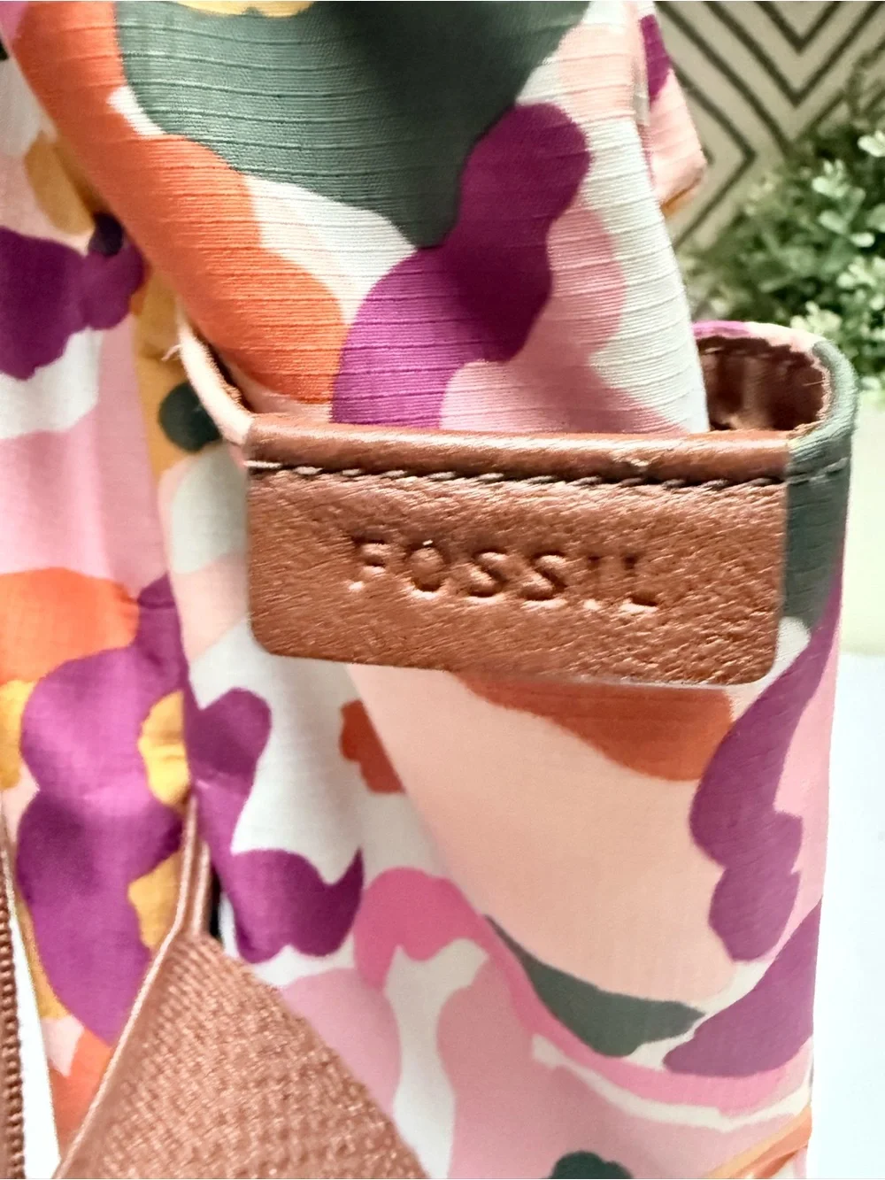 Fossil Pink Orange Multi Camo Backpack/Diaper  Tote